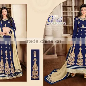 GEORGETTE SEMI STITCHED ANARKALI SUIT thumbnail-6