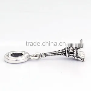 Eiffel Charm Bracelet Plated in 925 Sterling Silver Charm Wholesale thumbnail-2