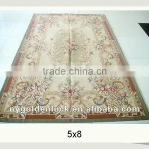 5x8 Hand Weave French Aubusson Carpet thumbnail-1