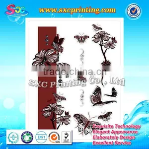 Home Interior Decoration Items Vinyl Wall Decal Stickers , Lovely Butterflies and Flowers Decorative Vinyl Wall Stickers thumbnail-1
