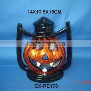 Ceramic Pumpkin Candle Holder for Halloween Decoration thumbnail-6