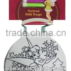 Christmas Velvet Gift Tag Wit 4pcs Mini Marker thumbnail-1