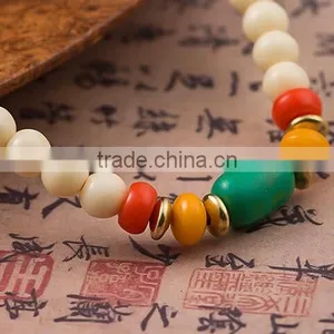 6mmx108Beads Women's Men's Artificial Hippopotamus Tooth Round Beads Bracelet thumbnail-6