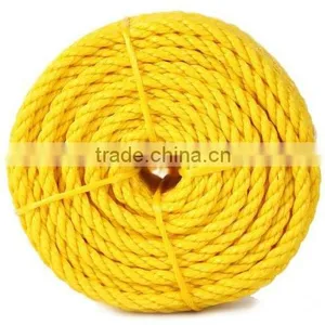 3 Strand Twisted Poly Ropes in Yellow and Black Color thumbnail-1