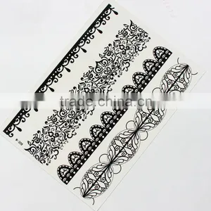 Martial Arts Fans Black Water Transfer Temporary Bridal Lace White Sexy Durable Tattoo Sticker thumbnail-2
