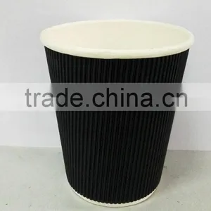 8oz Ripple Wall Cup (black) thumbnail-1