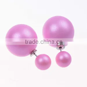 Fashion New Arrival Candy Color Imitation Big Pearl Earrings Women's Jewelry Beautiful Stud Earrings thumbnail-3