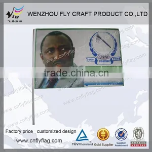 Brand New Textile Print Hand Flags With Wooden Sticks thumbnail-1