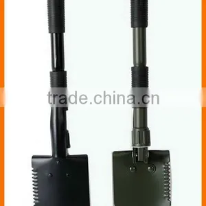 Round Nose Shovel Full Black Iron Piece Double Plastic Covers Folding Shovel Hot Sell Mini Garden Tool USA thumbnail-1