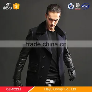European Style Classic Wool Mid- Long Jacket, Men Cashmere Wool Coat thumbnail-4