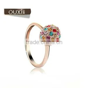 OUXI 18k Gold Ring for Women With Austrian Crystal 40059 thumbnail-1
