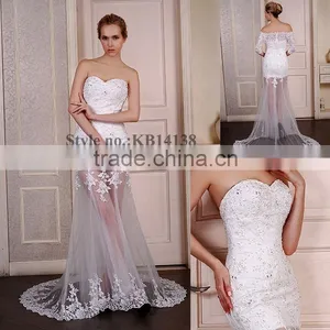 Hot Sales Mermaid Patterns Real Sample Sexy Short Mini White Cotton Material Evening Dress Cheap Wholesale thumbnail-1