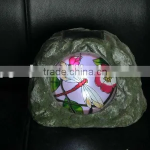 Resin Stone Solar Lights With Stein Glass XW06253 thumbnail-1