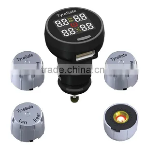 Tyresafe TPMS Car Tire Pressure Monitoring System With 4 External Sensors High Quality TPMS for Your Safety Support BAR and PSI thumbnail-1