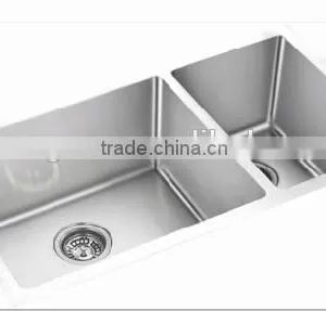 Apron Single Bowl Stainless Steel Hand Made Kitchen Sink With Drain Basket GR-3021SR thumbnail-6