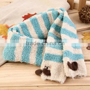 Girl's Fleece Cartoon Animal Thigh Stockings Striped Over Knee Socks Warm thumbnail-4