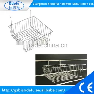 New Slatwall / Gridwall Small Basket Hanging Basket Heavy Duty Sloping for Retail Display thumbnail-1