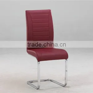 Hot Sale C602 Red PU Seat and Backrest With Unique Stitching Dining Chair thumbnail-1