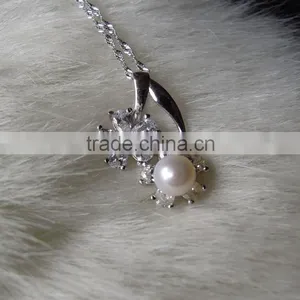 Elegant Pearl Pendant Necklace With Sterling Silver Jewelry Wholesale thumbnail-6