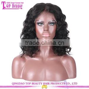 Bleached Knots 14 Inch Bob Style Glueless Full Lace Wigs Brazilian Virgin Human Hair Wig Lace Front Short Bob Wigs thumbnail-1