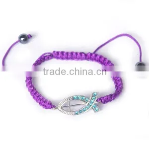 Colorful Catholic Rosary Cross Bracelet,rope Magnetic Fish Bracelet,fashion Charm Jewelry Bracelet thumbnail-4