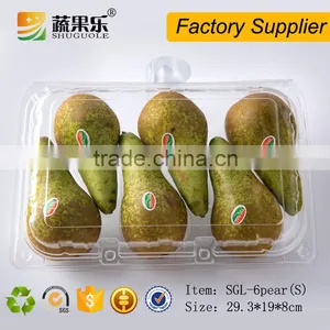 PET Disposable Pear Packaging Box for 6 Packs Fruit thumbnail-1