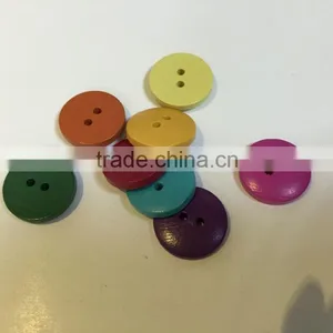 Color Painted 2 Holes Black Wooden Buttons for Garment thumbnail-1