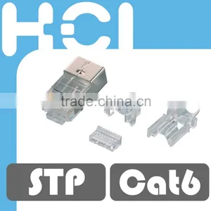 Taiwan Manufacturer RJ45 8P8C Cat6 Shielded STP Gold Plated Modular Plug thumbnail-1