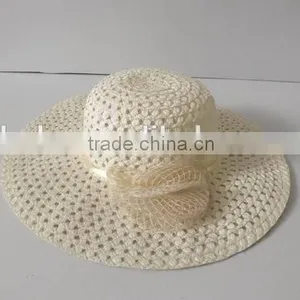 Beautiful Lady Sun Hat, Paper Straw With Flower thumbnail-1