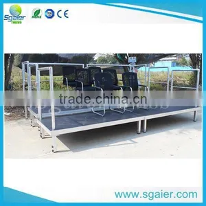 Black Stage Railing Aluminum Handrail Concert Portable Stage Install thumbnail-2