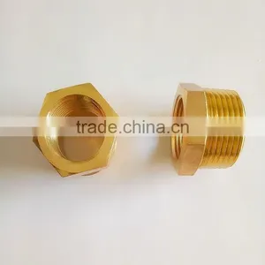 High Quality Pneumatic Brass Bushing 1/8 Female 1/4 Male Thread Reducer Brass Fitting thumbnail-3