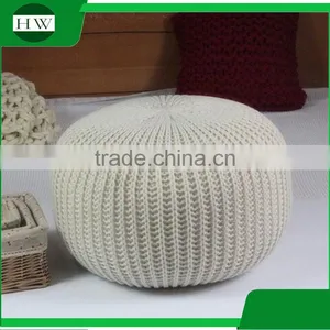 Wholesale Living Room Home Office Bed Homeware Round Soft Indian Moroccan Ottoman Crochet Knitted Pouf Japanese Tatami Mat thumbnail-3