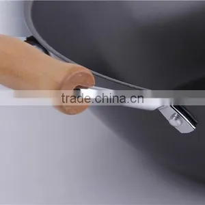 FDA LFGB Certificate Wooden Handle Cookware Sets Wok Nonstick thumbnail-5