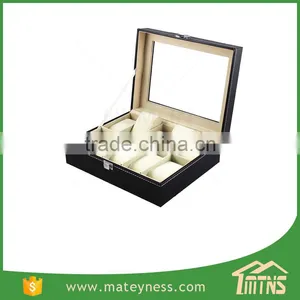 Large Glass Top Display Wooden Watch Box thumbnail-4