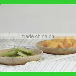 Custom Wood Plate Round Wooden Serving Tray Round Wood Service Trays thumbnail-5