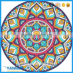 Custom Large Round Donut Beach Towel Printed Cotton Sunscreen Shawl Beach Mat thumbnail-4