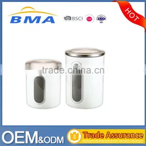 Multi-purpose White Stainless Steel Kitchen Storage Jar Set thumbnail-1