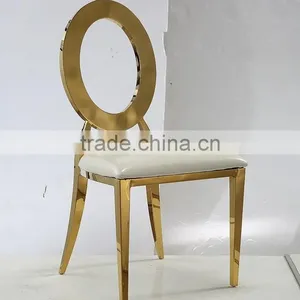 Cheap Price China Wholesale Golden Stainless Steel Dining Chair thumbnail-5