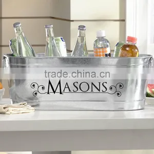 Galvanized Printed Oval Beer Tub | Galvanized Beverage Tub thumbnail-1
