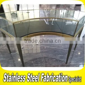 Bespoke Stainless Steel Glass Jewelry Display Showcase thumbnail-1