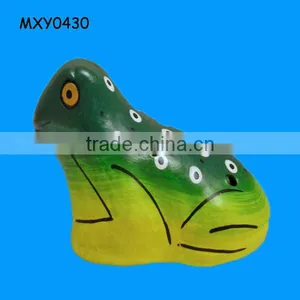 High Quality Lovely Green Frog Design Ceramic Ocarina Flute thumbnail-1