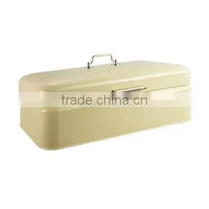 CURVED STEEL ROLL TOP BREAD BIN KITCHEN FOOD STORAGE BLACK BOX thumbnail-5