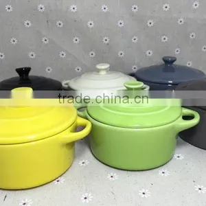 Stocked Ceramic Soup Pot Milk Pot Bakeware Bowl With Handle thumbnail-3
