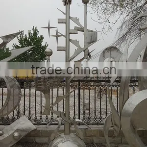 Modern Abstract Garden Sculpture Stainless Steel Statue Sculpture thumbnail-3
