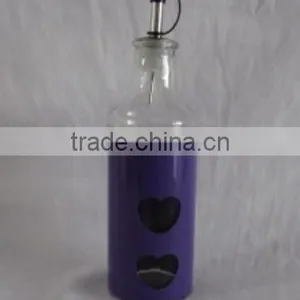 Colored Metal Coated Top Quality Oil Glass Bottle With Dispenser thumbnail-1