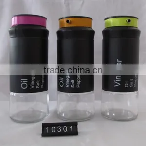 4 Pieces Metal Coat Glass Empty Spice Jars thumbnail-3
