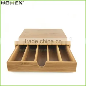 Natural Bamboo Coffee Pod Box With Drawer/Coffee Cup Holder/Homex_FSC/BSCI Factory thumbnail-1