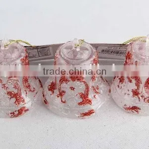 3PC Christmas Decoration Bell Shape Transparent Plastic Christmas Pendant thumbnail-4