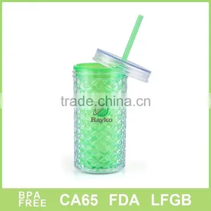 BSCI FDA LFGB DISNEY Approved Plastic Soft Drink Mugs Soft Drink Mugs Manson Jars With Metal Lid thumbnail-5