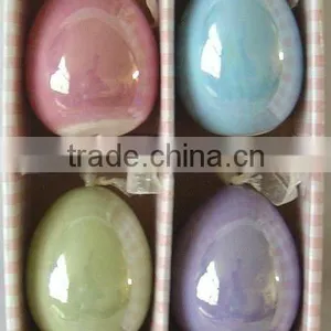 Colour Egg Shape Ceramic Hanging Figurine for Easter thumbnail-1